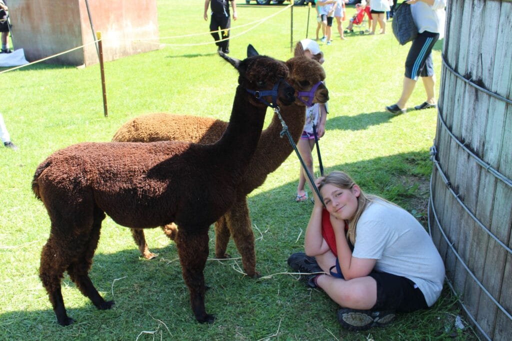 The kids with Mocha and Joey before the judging