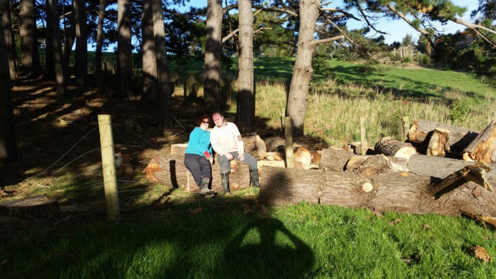 Ingo and Tatjana after felling the trees