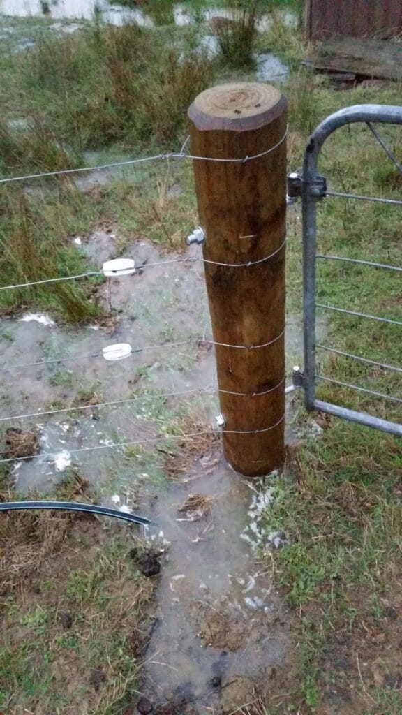 The fencer missed the water pipe but hit the stormater line underneath exactly
