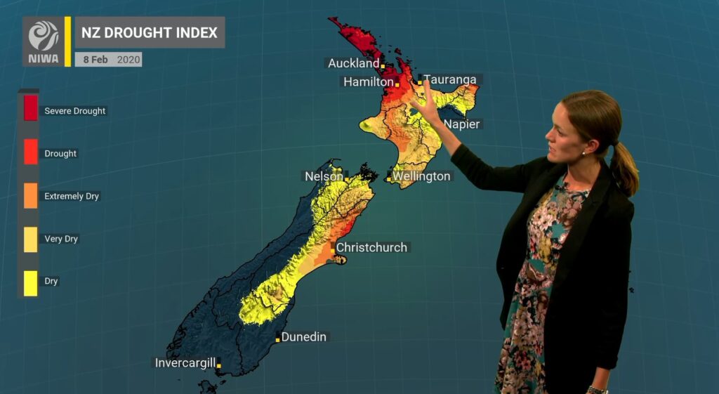 NIWA NZ Draught Index Map, 08 Feb 2020