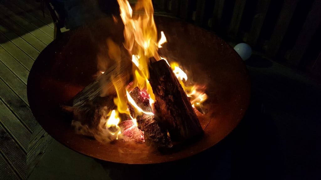 Fire going with some ambers