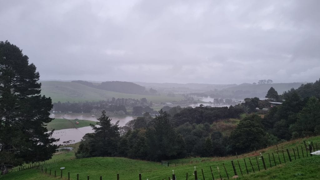 The valley flooded with water
