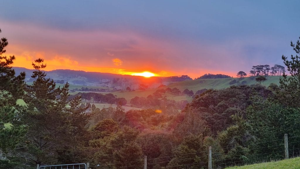 Sunset over the hills