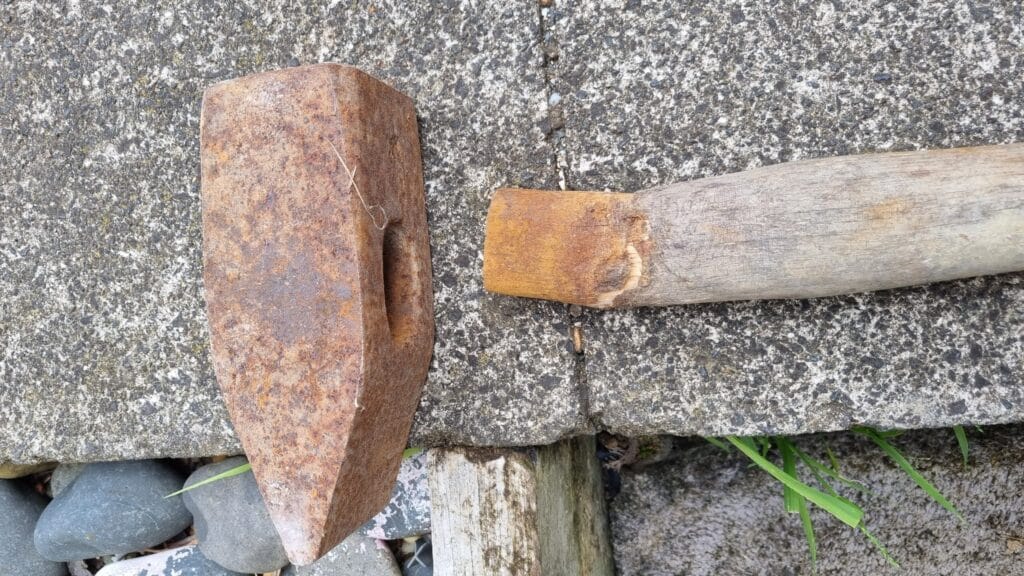 Hammer with broken off handle